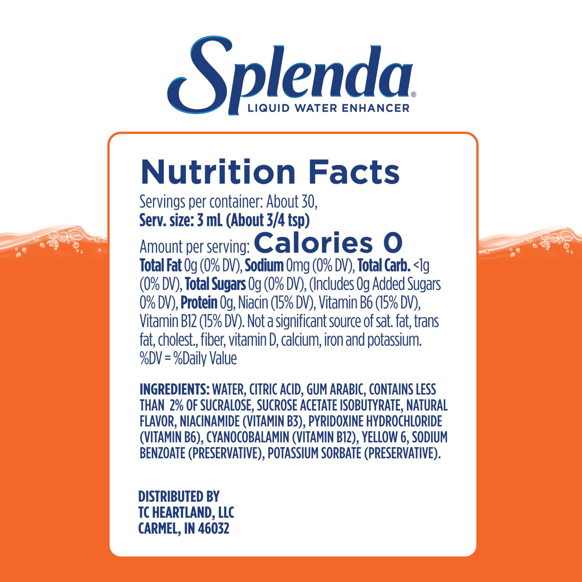 On the go SPLENDA water enhancer with flip-top pour