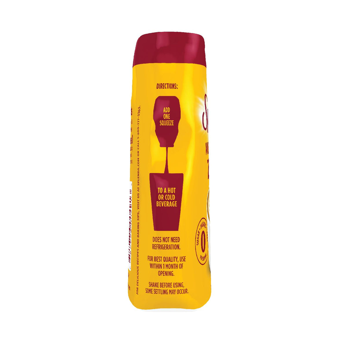 SPLENDA Monk Fruit Liquid Drops being added to coffee for flavor without sugar.