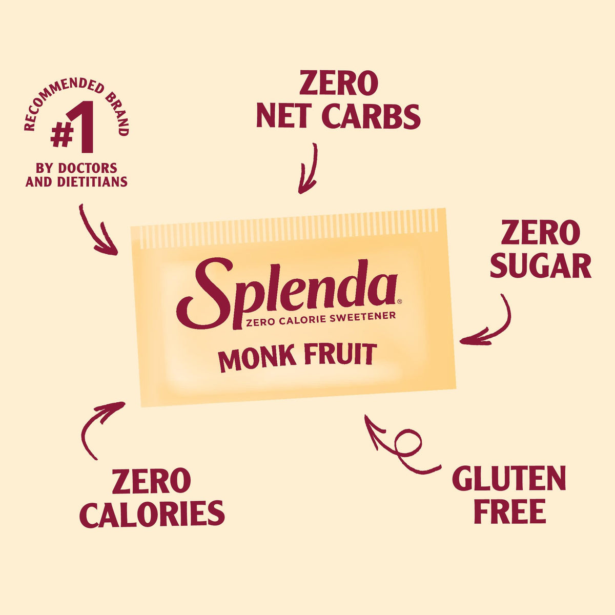 SPLENDA Monk Fruit measuring spoon shows precise sweetness