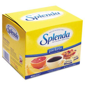 SPLENDA packets being poured into tea emphasizes easy measurement