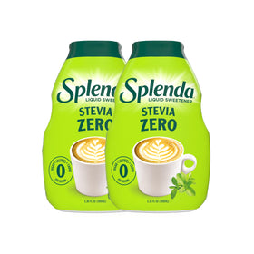 SPLENDA Stevia Liquid Drops bottle front shows compact zero-calorie sweetness for beverages