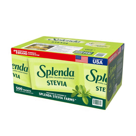 SPLENDA Stevia packets, single-serve, convenient sweetness on the go.