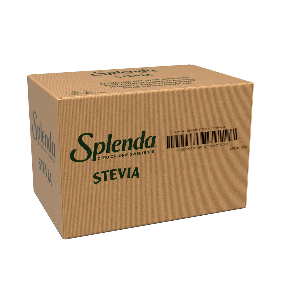 SPLENDA Stevia single-serve packets for convenient on-the-go sweetness.