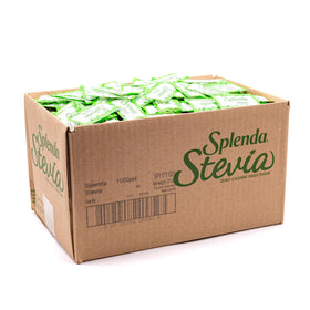 SPLENDA Stevia zero calorie sweetener packaging front; ideal for everyday drinks and baking.
