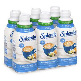 SPLENDA Sugar Free French Vanilla creamer bottle for rich, sugar-free coffee flavor.