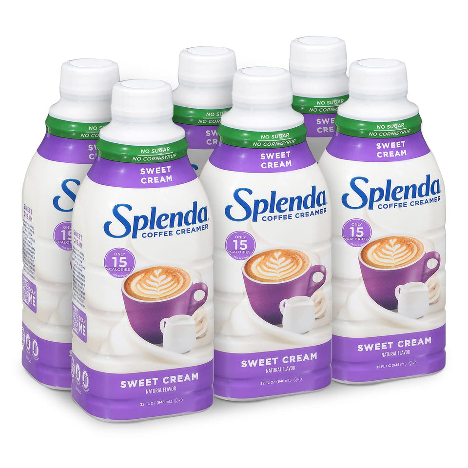 SPLENDA Sugar Free Sweet Cream coffee creamer bottle with rich creaminess for coffee