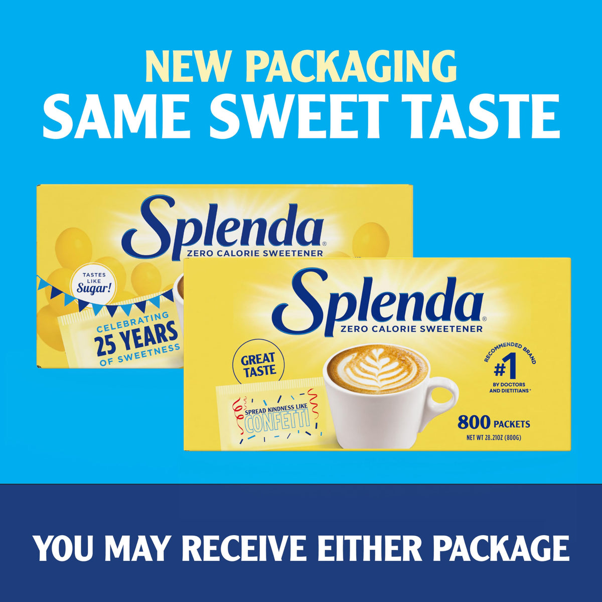 SPLENDA baking packets for easy sugar-free dessert prep.