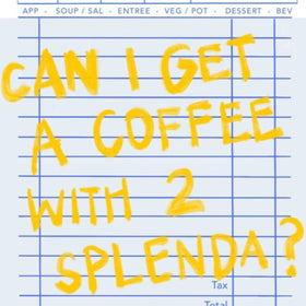 SPLENDA zero-calorie 2000-count packets stacked neatly.