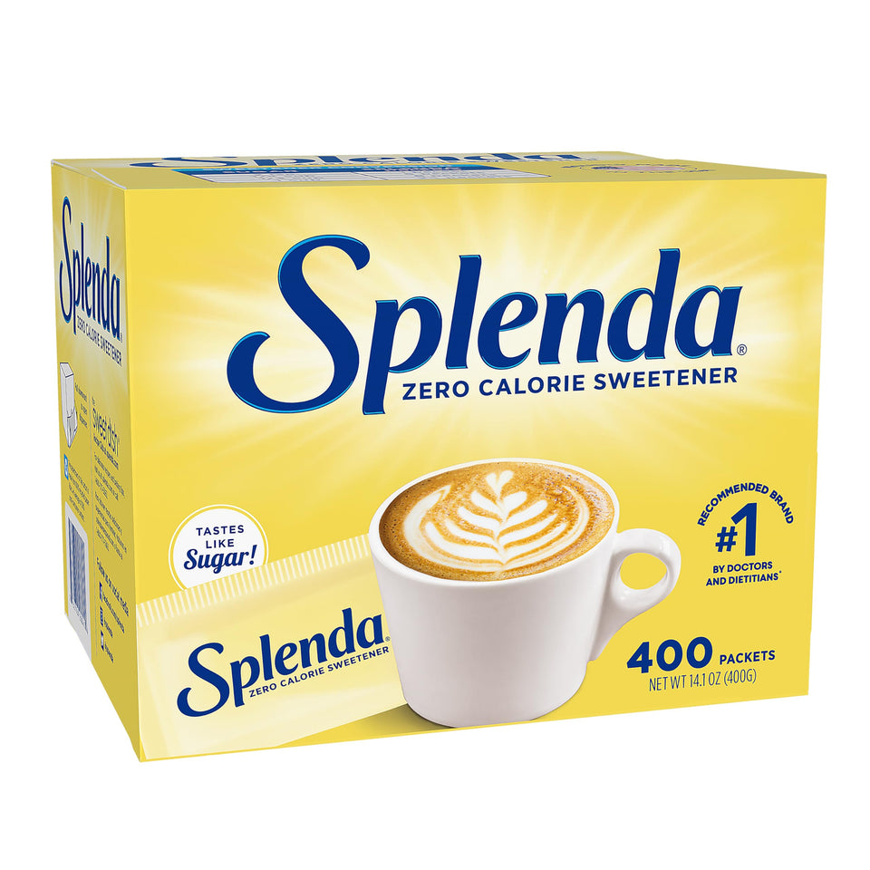 SPLENDA zero calorie packets front packaging for easy sugar replacement