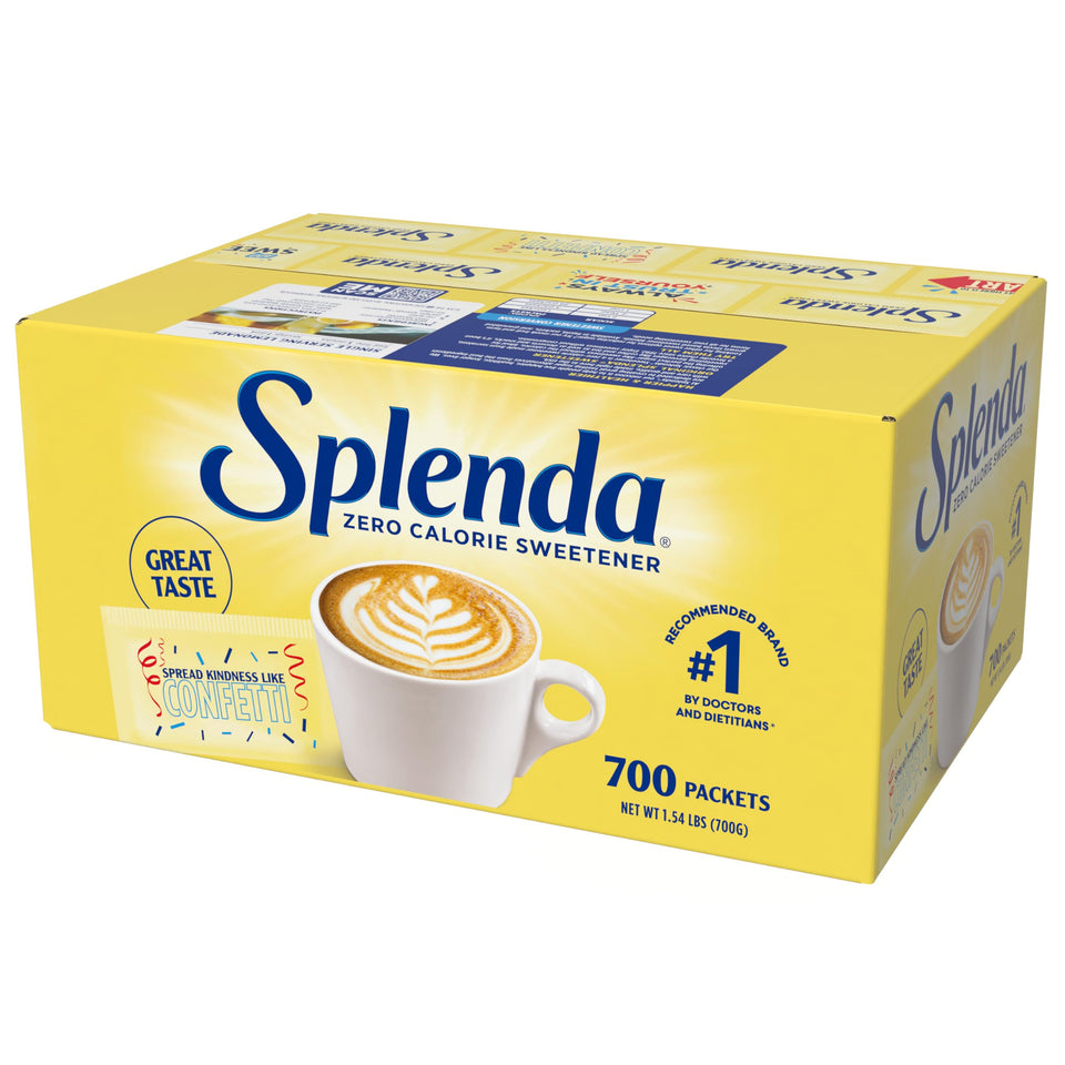 Splenda zero-calorie packets pack shown for everyday sweetness without calories.