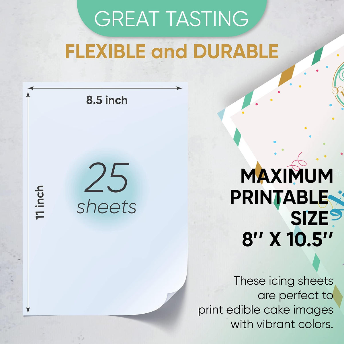 Splendid Sensations edible paper on cake for quick, personalized decorations.