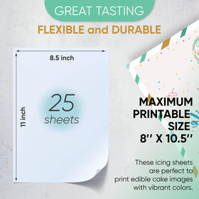 Splendid Sensations edible paper on cake for quick, personalized decorations.