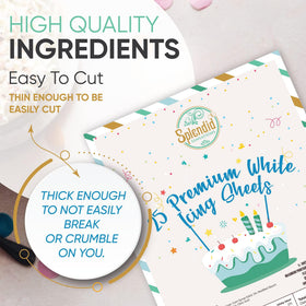 Splendid Sensations frosting sheets absorb ink beautifully for sharp edible images.
