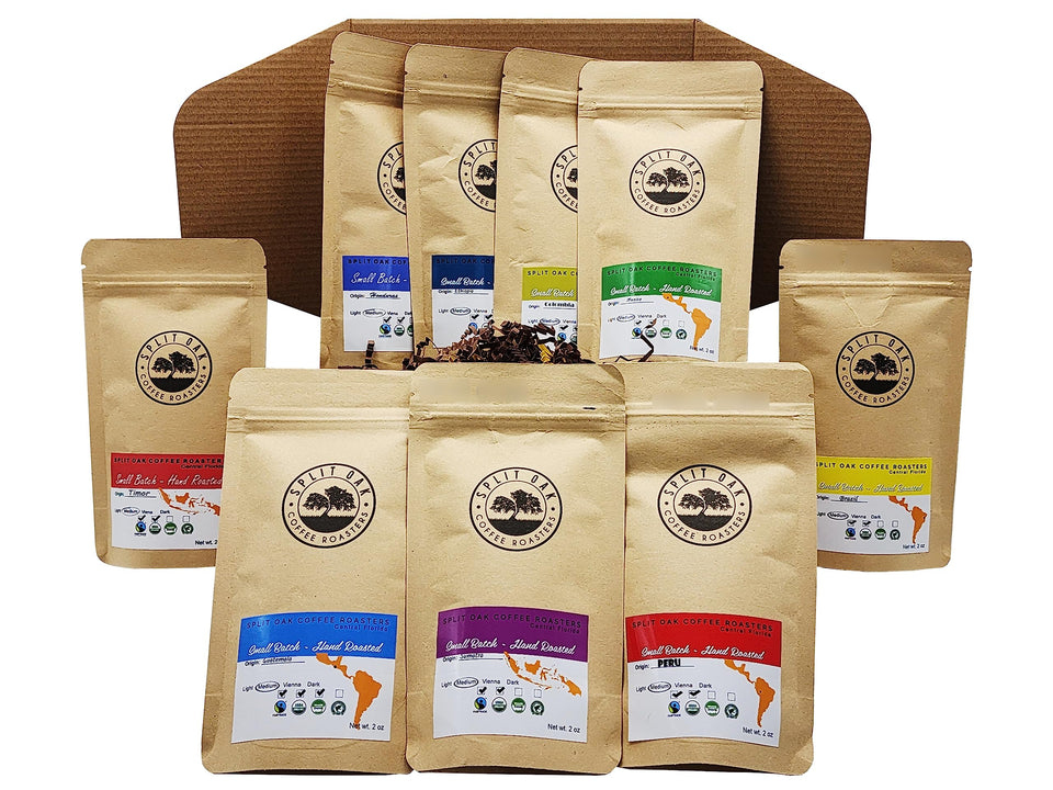 Split Oak Coffee Roasters Gift Box exterior, premium gifting option for coffee lovers.