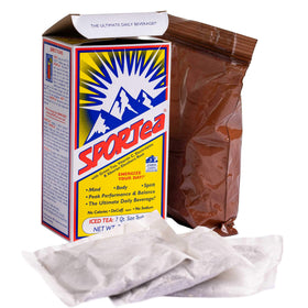 Sportea Iced Tea bags in packaging ready to brew for quick refreshment.