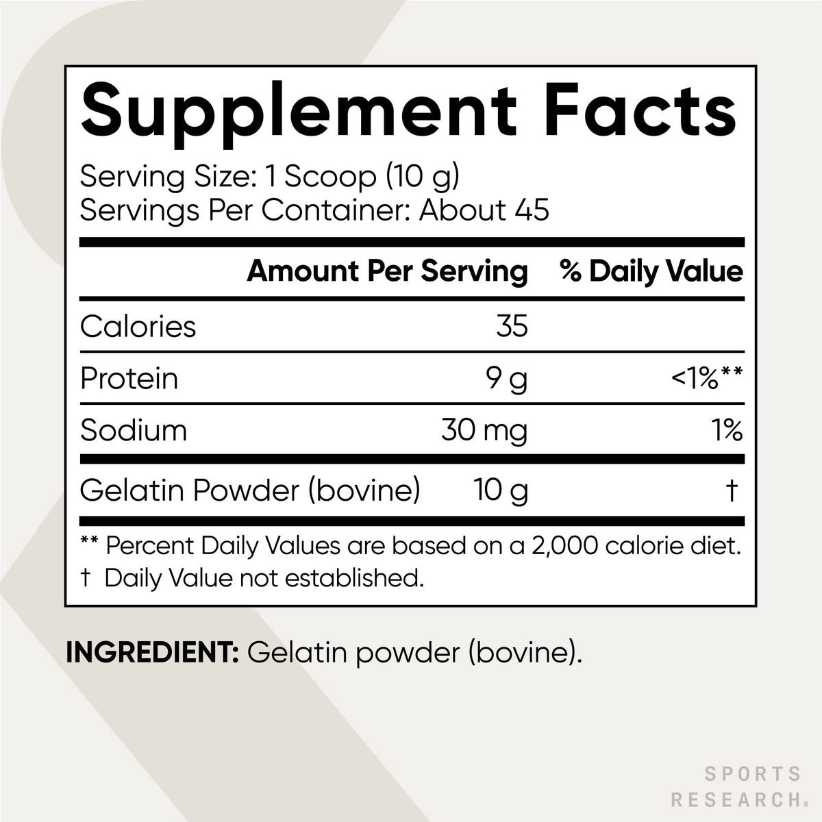 Sports Research Gelatin Cooking Powder forms a gel when cooled for desserts.