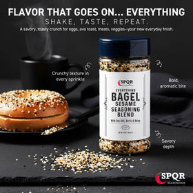 SPQR Everything Bagel onion flakes close-up for added aroma