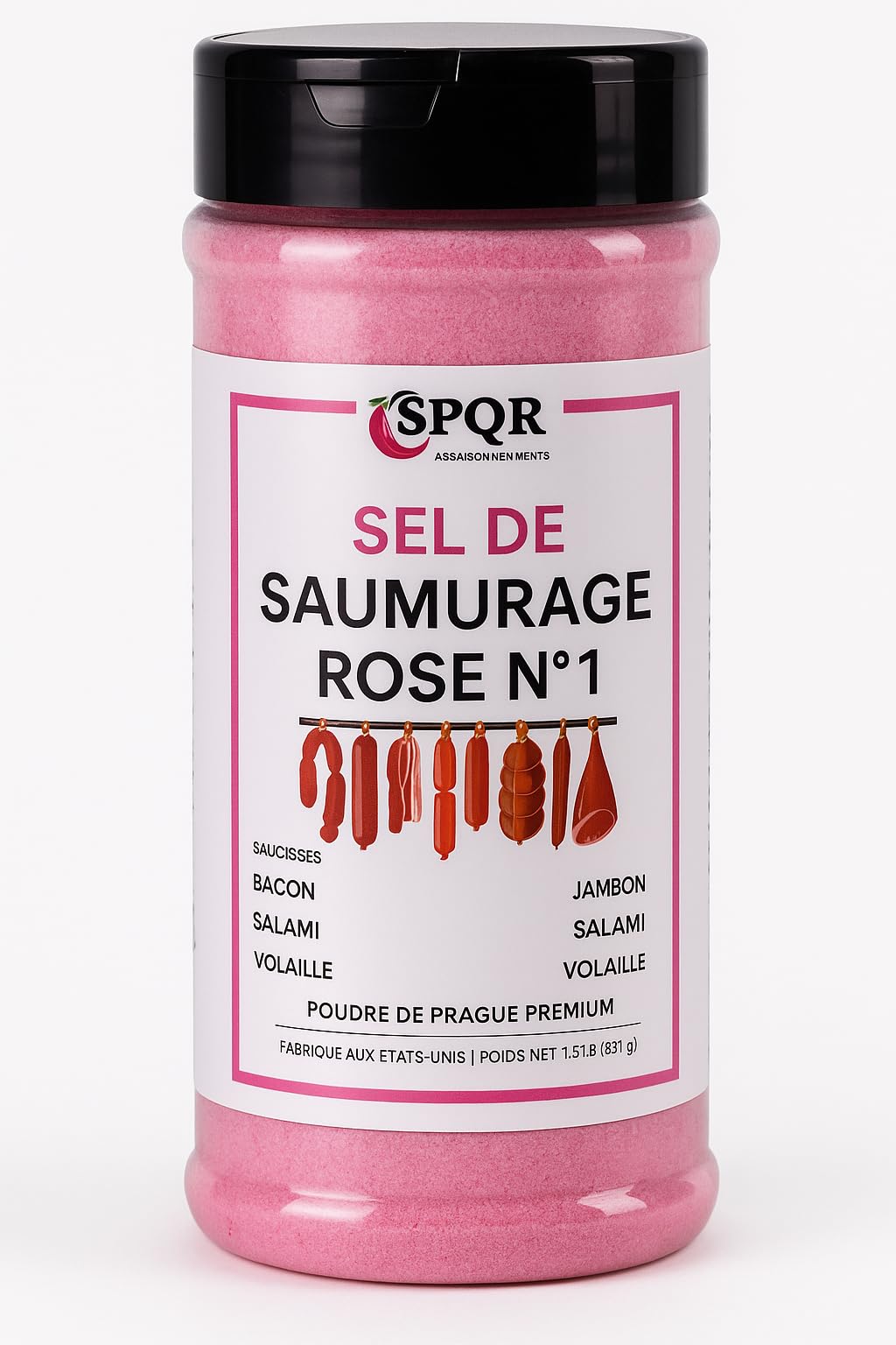 SPQR Seasonings 6.25% nitrite content badge on label
