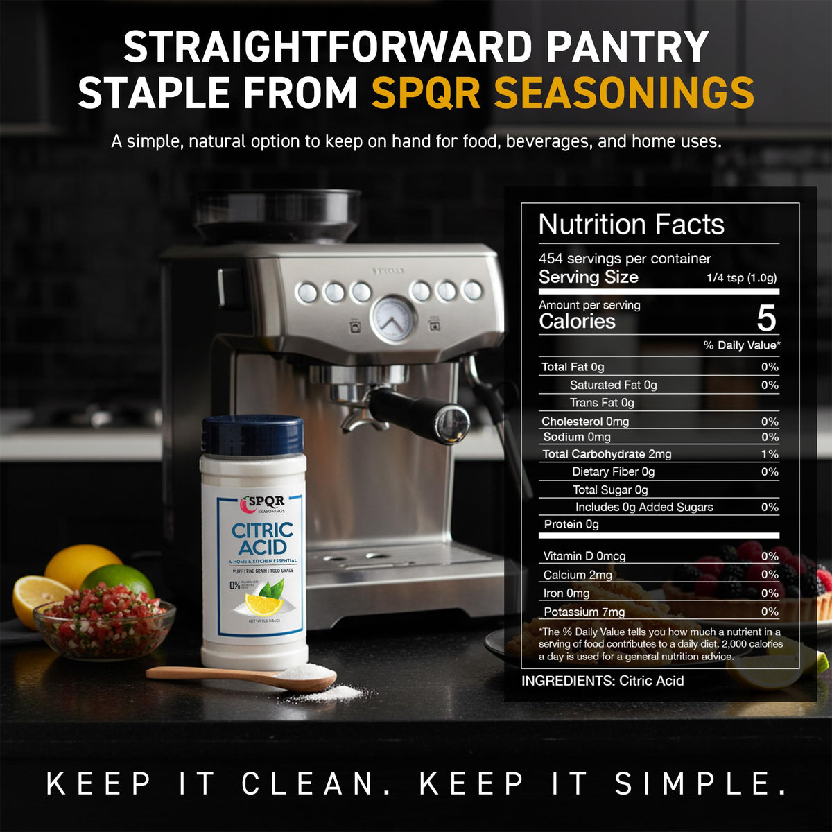 SPQR Citric Acid for cleaning and household tasks