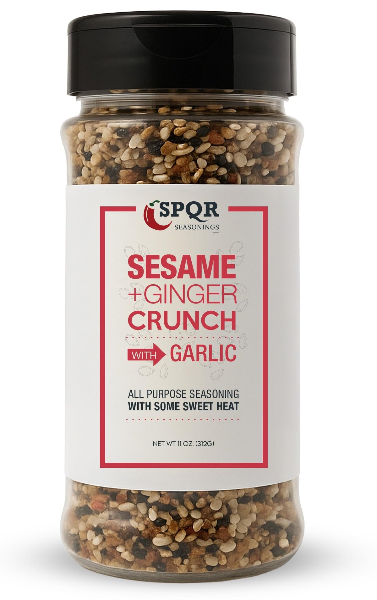 SPQR Sesame Ginger Crunch XL bottle pour enhances stir-fries with balanced sweet heat