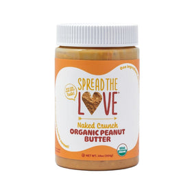 Spread The Love NAKED CRUNCH bottle pour shows smooth, creamy texture for easy spreading.