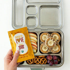 Spread The Love NAKED peanut butter squeeze pack nutrition info shows 7g protein.