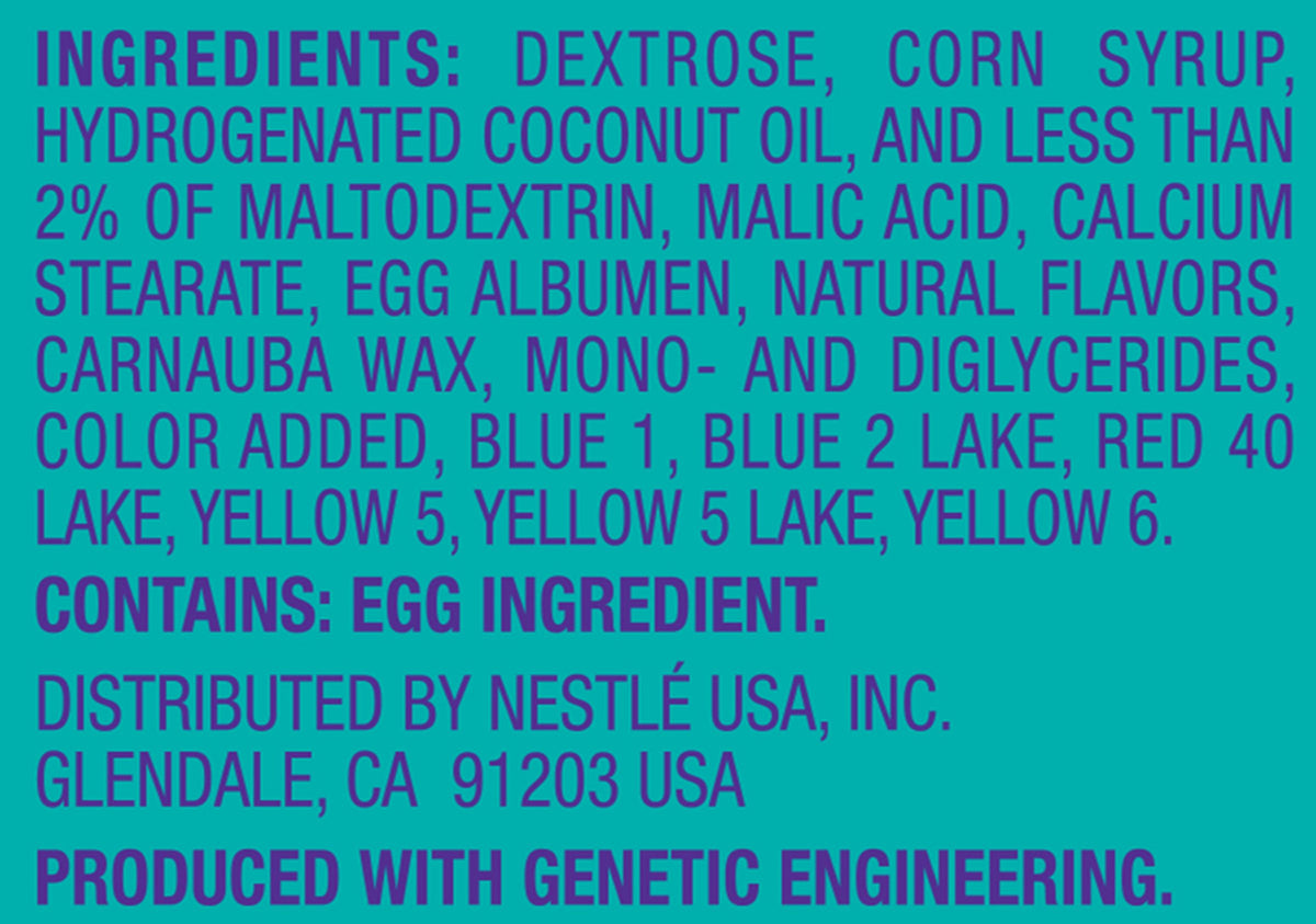 Spree Wonka chewy candy box packaging label with product details visible