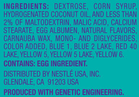 Spree Wonka chewy candy box packaging label with product details visible