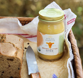 Spring Sunrise Brown Ghee melted into golden brown butter texture