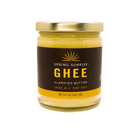 Spring Sunrise Classic Ghee 9oz jar ideal for keto cooking and lactose-free meals.