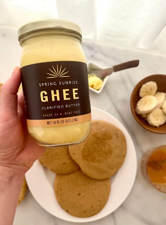 Spring Sunrise Classic Ghee glass-jar close-up emphasizing golden color.
