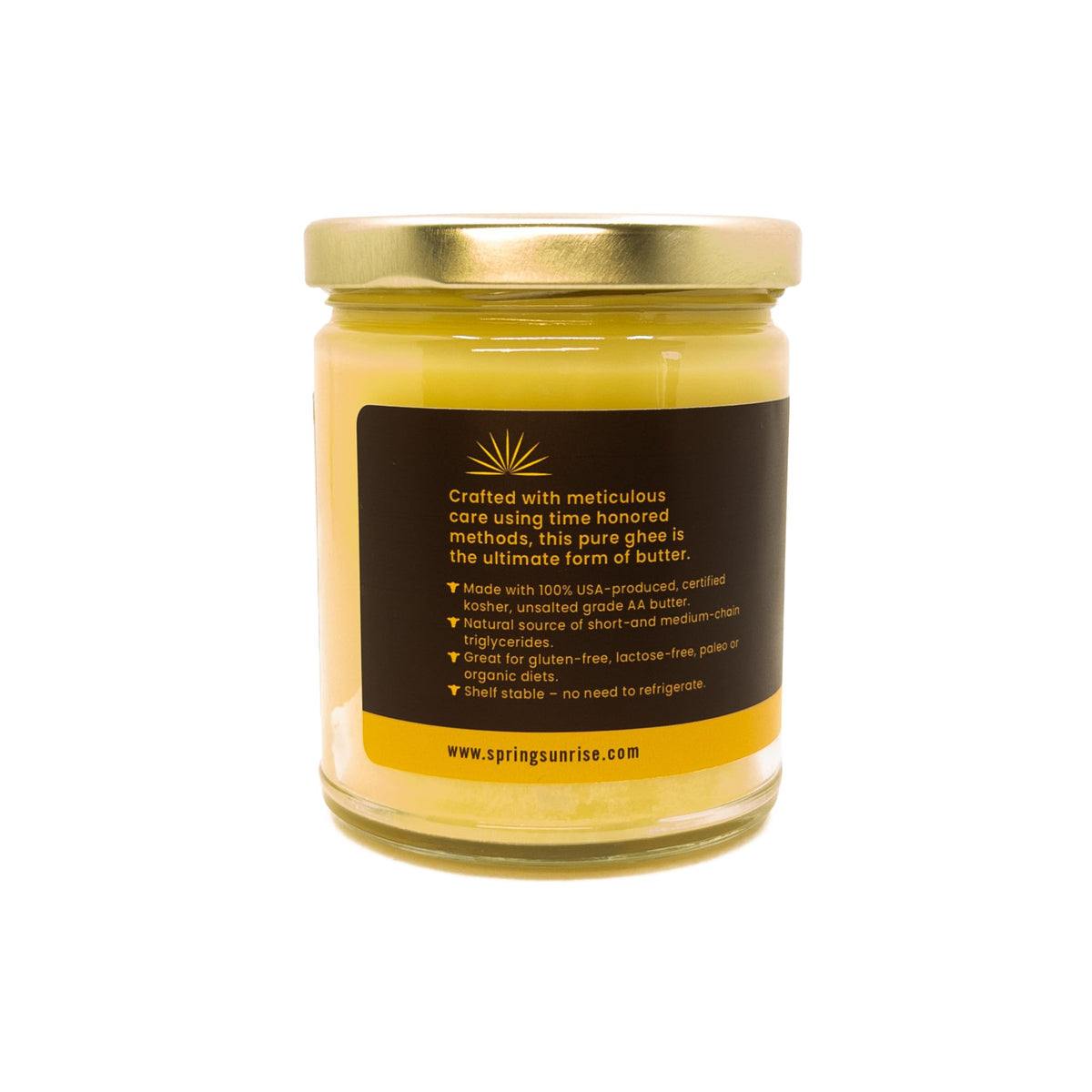 Spring Sunrise Classic Ghee pour enables high-heat cooking for sizzling vegetables.