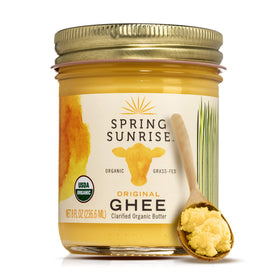 Spring Sunrise grass-fed ghee jar for versatile cooking