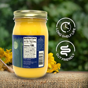 Spring Sunrise ghee highlighting omega-3 and omega-9 nutrients for meals.