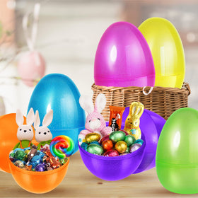 SpringFlower Easter basket stuffer eggs shown as party decor and gifts