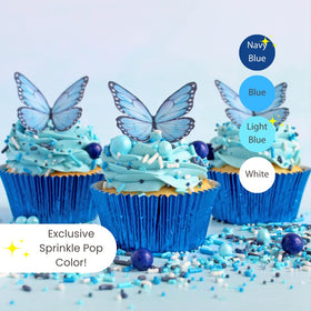 Sprinkle Pop blue ombre sprinkles add depth to cookies and cupcakes.
