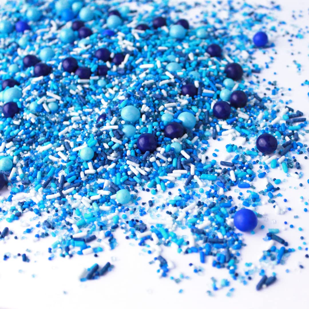Sprinkle Pop Blue Ombre sprinkles upgrade ice cream with subtle crunch and color.