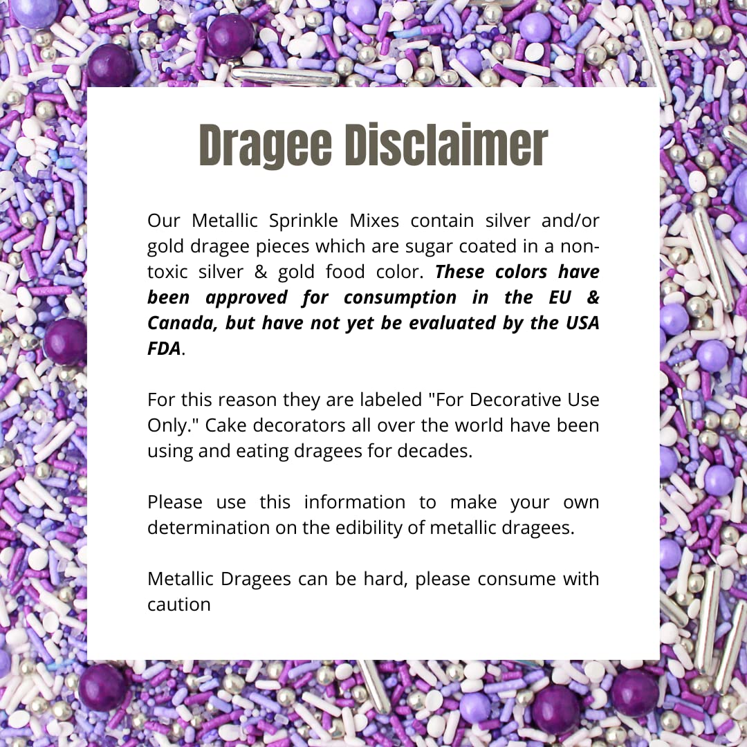 Sprinkle Pop Perfectly Purple bottle closeup highlights lavender sprinkles and white accents.