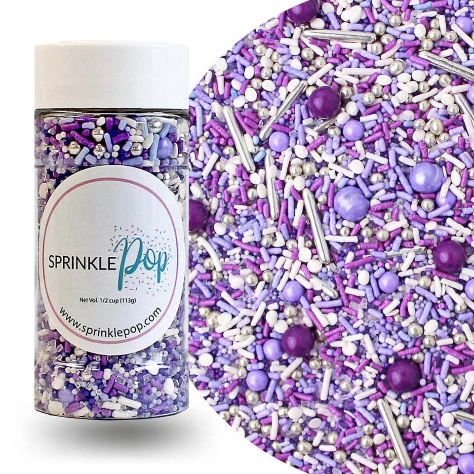Sprinkle Pop Perfectly Purple bottle front shows vibrant purple hues for cake accents.