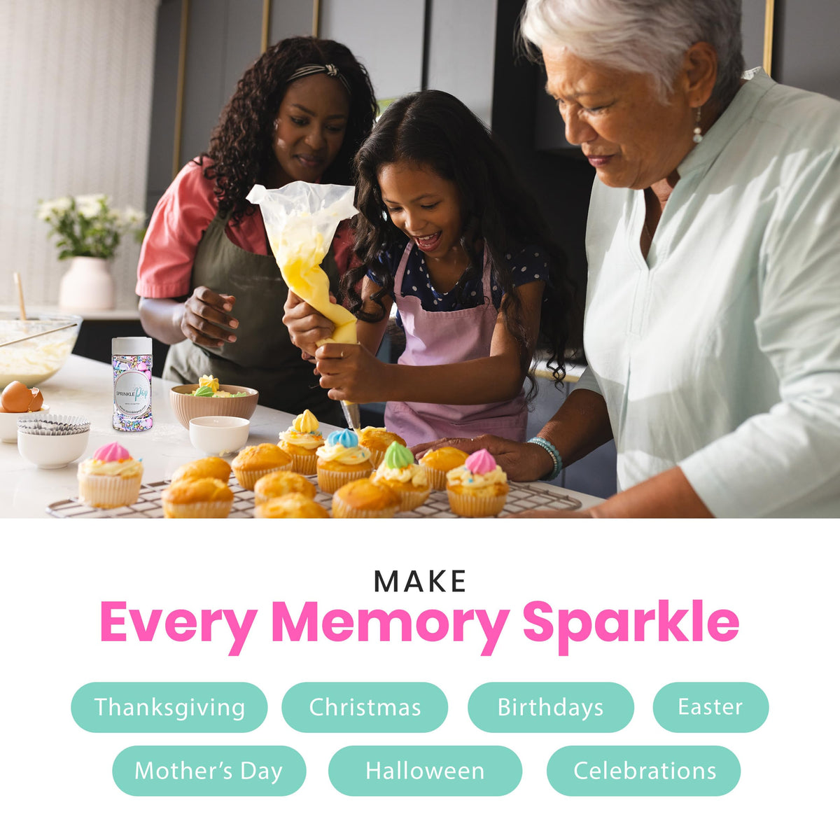Sprinkle Pop Made in USA reflects quality ingredients and craftsmanship.