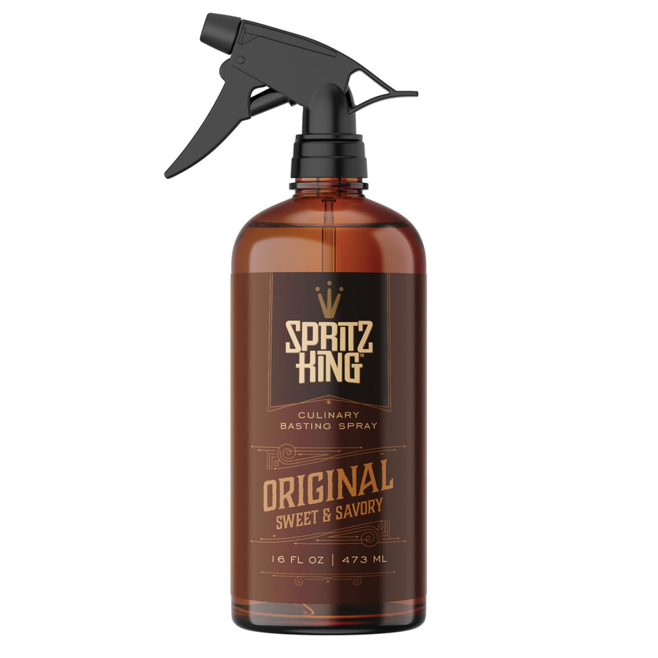 Spritz King bottle-dispense during grilling for even coating.