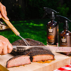 Spritz King moisture-seal helps keep meats juicy.