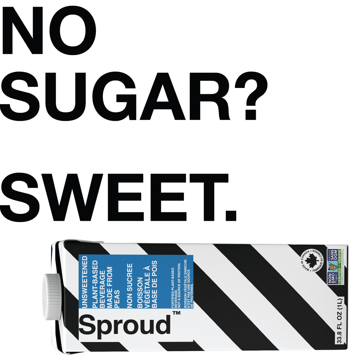 Ingredients of SPROUD unsweetened plant-based milk with pea protein visual