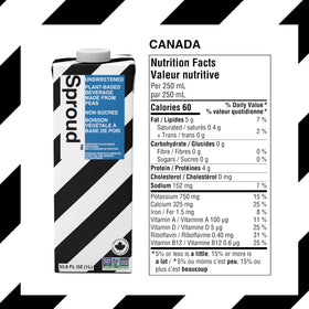Shelf-stable SPROUD dairy-free milk with long shelf life