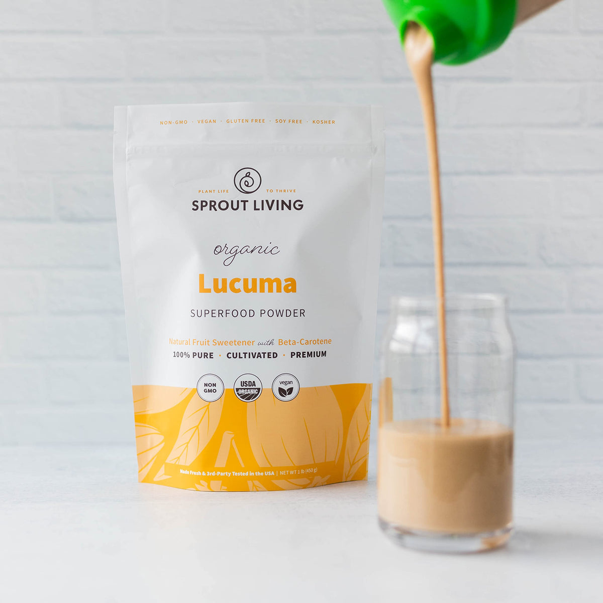 Sprout Living lucuma powder used in baking for exotic, naturally sweet desserts.