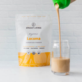 Sprout Living lucuma powder used in baking for exotic, naturally sweet desserts.