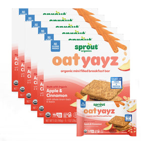 Sprout OatYayz Apple Cinnamon bar pack, kid-friendly organic snack.