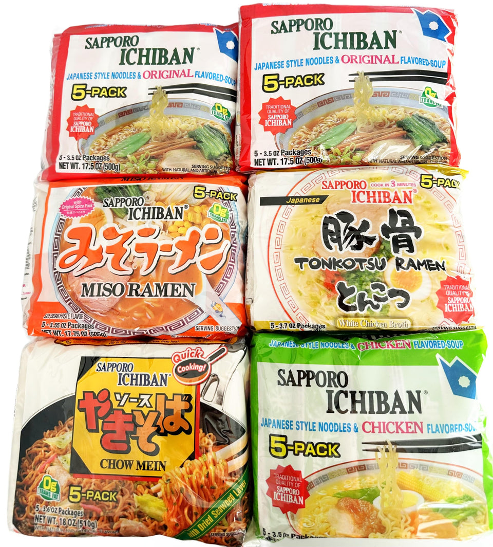 Sprout Talk Japanese ramen variety pack front view, perfect for quick meals.