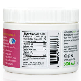 Close-up of Spry Bubble Gum pieces showing xylitol-based breath support.