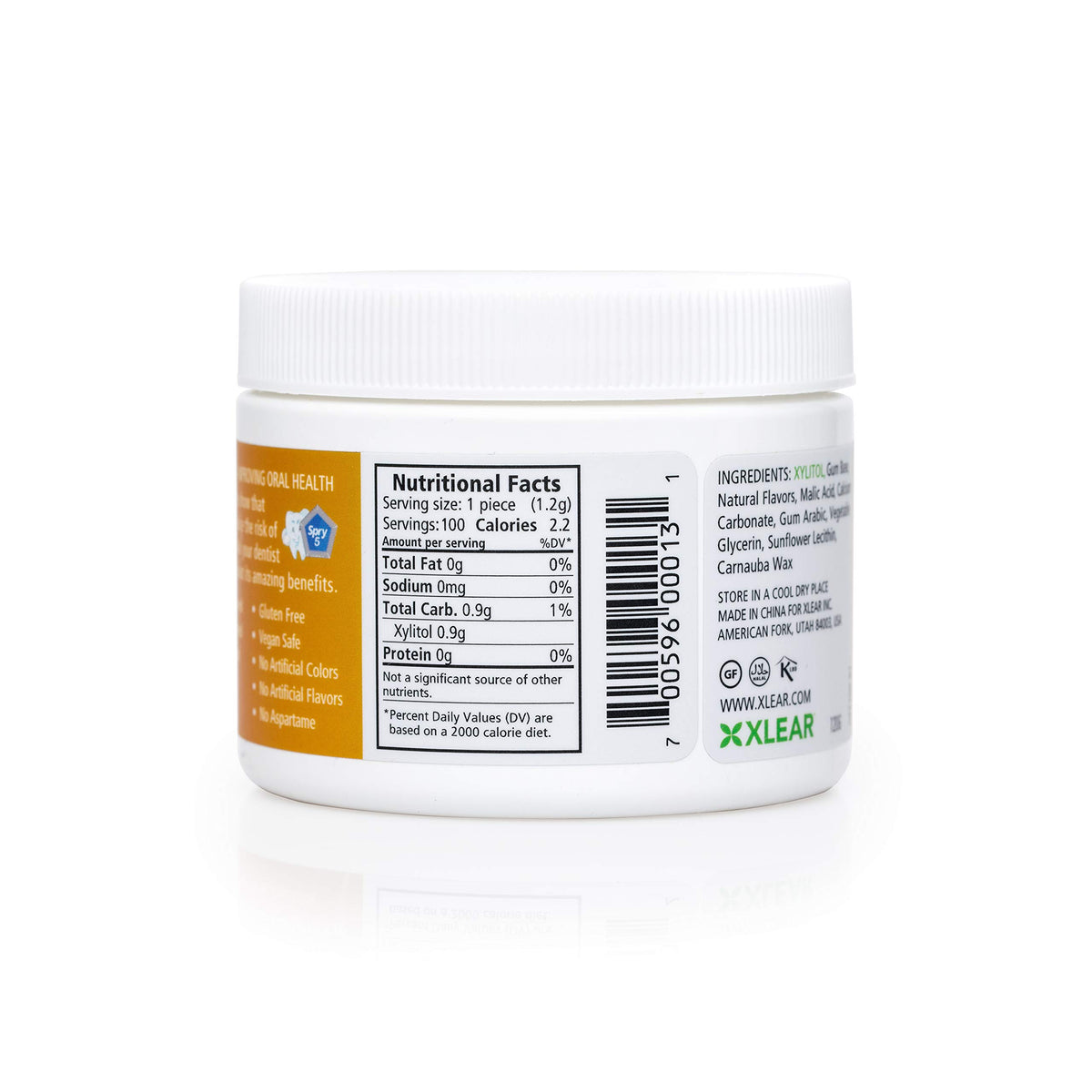 Spry gum container with lid for easy travel and freshness.